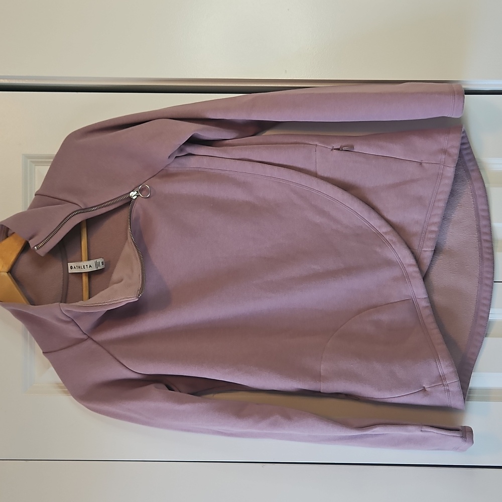 ATHLETA Cozy Karma Asym Pullover DOGWOOD Mauve Sweatshirt XS - Picture 4 of 6
